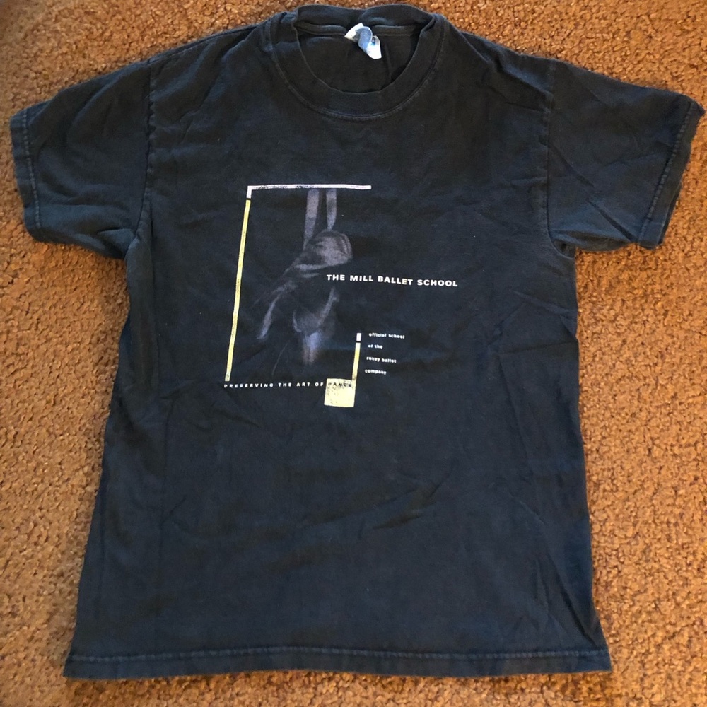 Hanes Mill Ballet School Black Short Sleeve Ballet Graphic Tee
